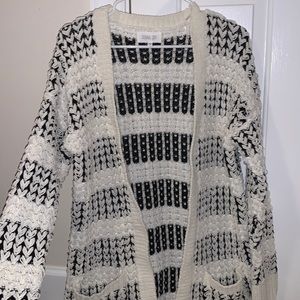 Sienna Sky striped chenille open front cardigan